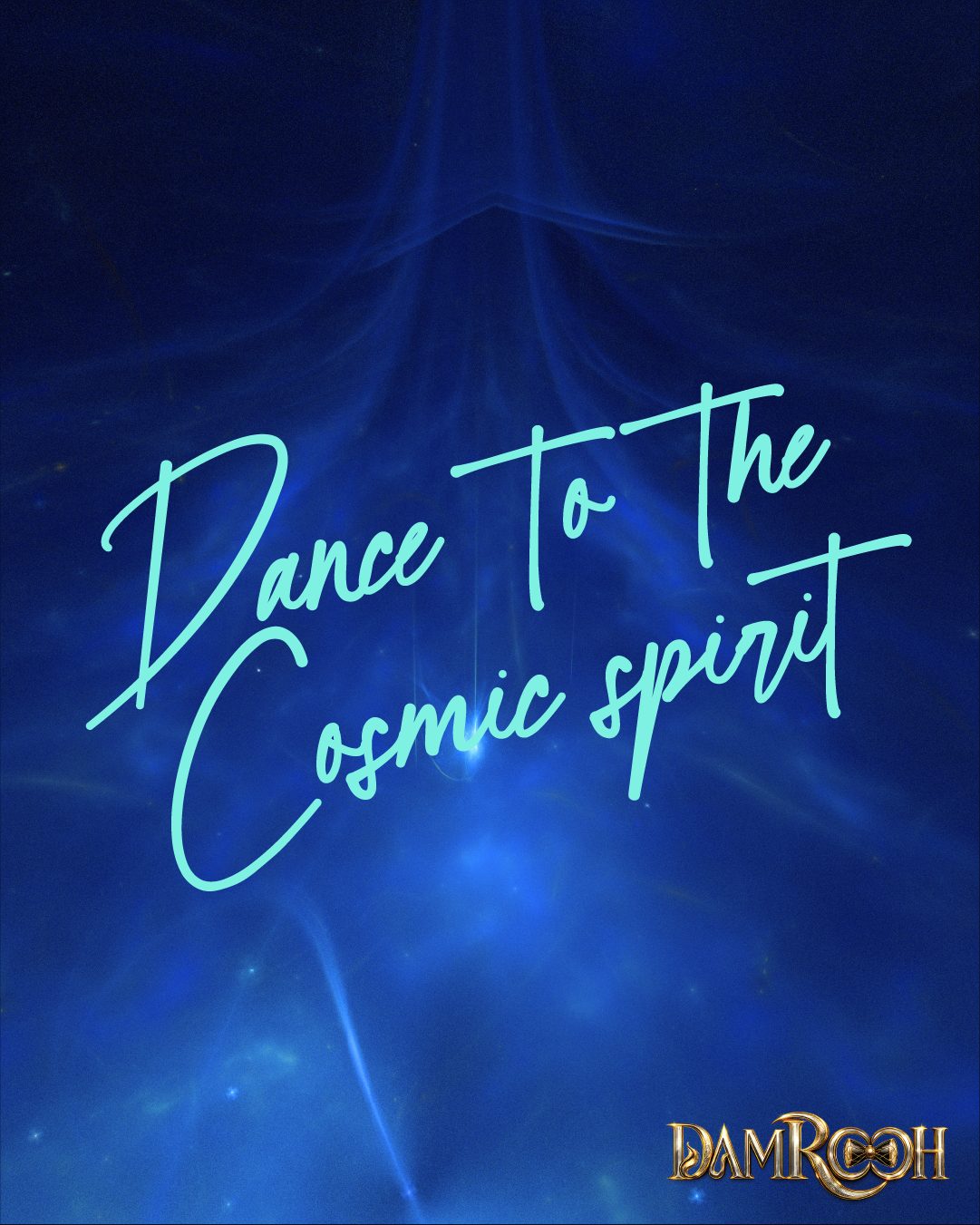 Damrooh concert key art — a cosmic damaru radiating light